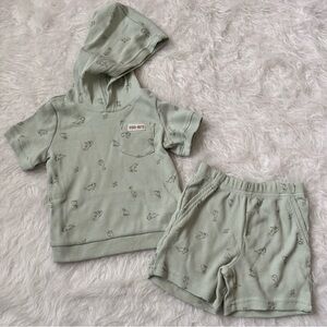 Carter's Dino Print Hooded Thermal Baby Outfit